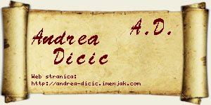 Andrea Dičić vizit kartica